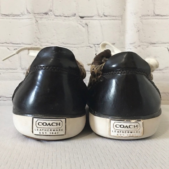COACH Barrett Women's Sz 6B Leatherware Leopard Cheetah Print Sneakers. - Picture 6 of 11